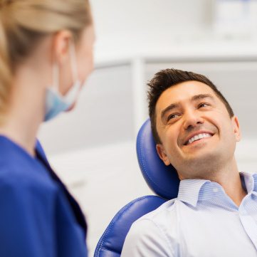 Man smiling in the dental chair